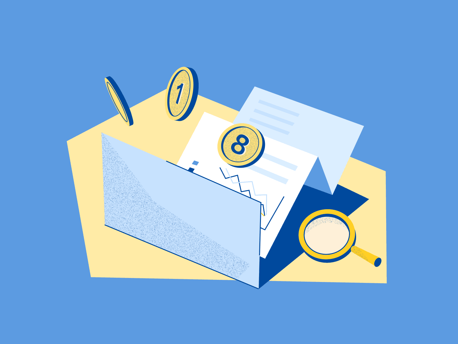 blog hero illustration coins calculations