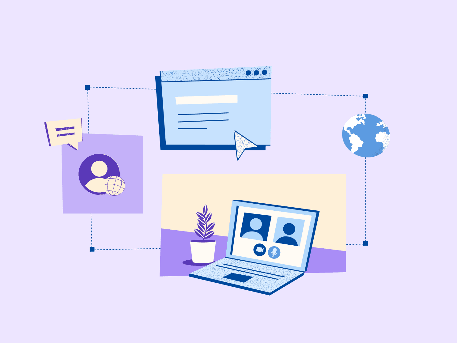 blog hero illustration globe workflows