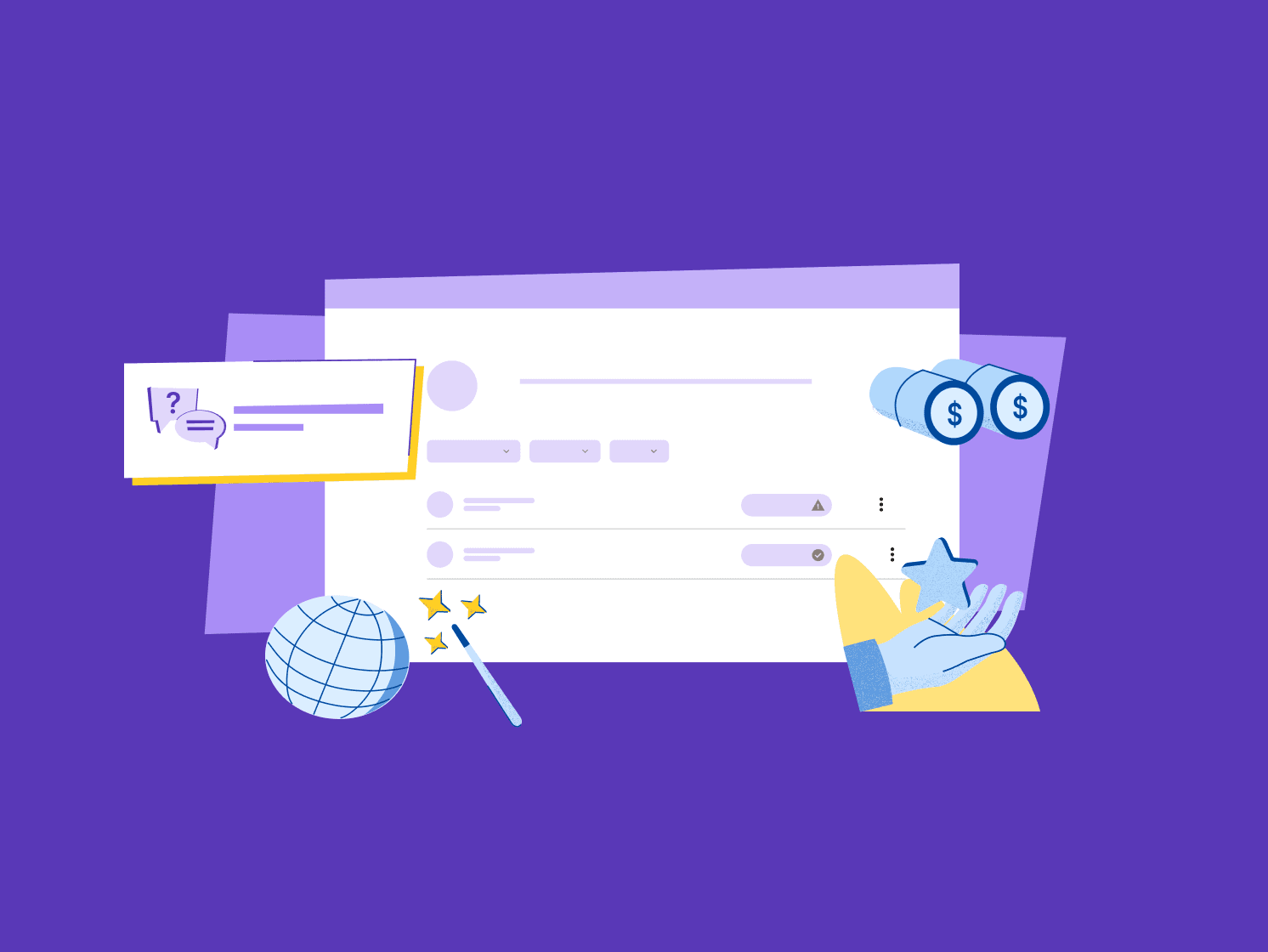 blog hero illustration hr software interface simplified