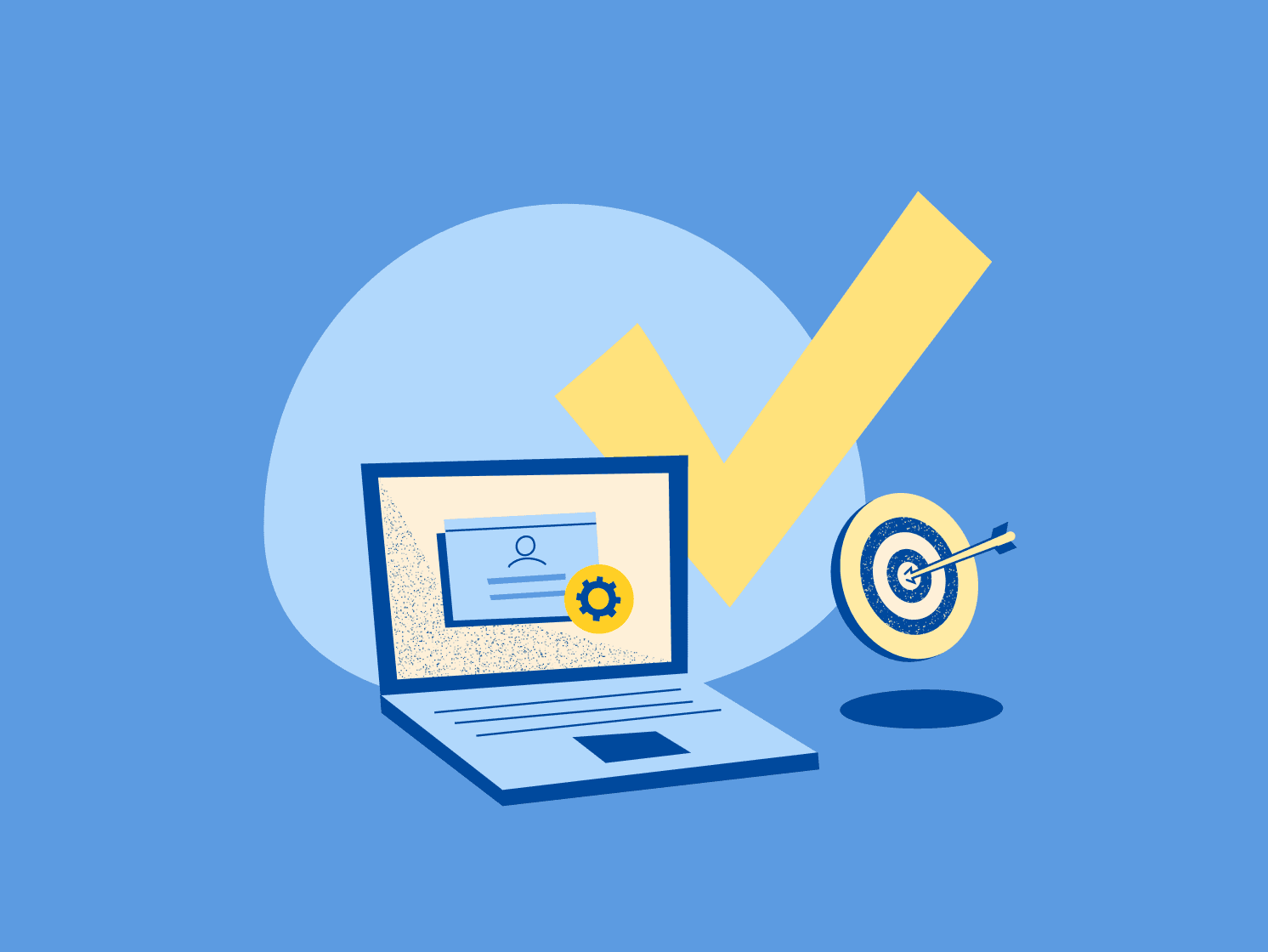 blog hero illustration laptop employee profile displayed