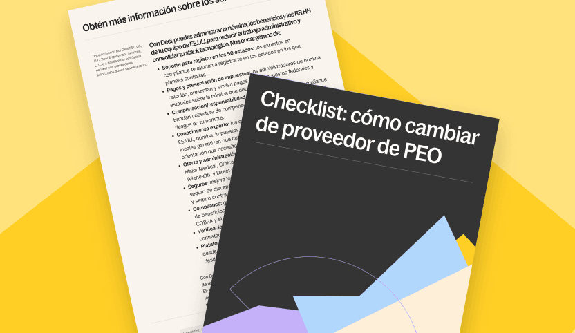 checklist cómo cambiar de proveedor de peo