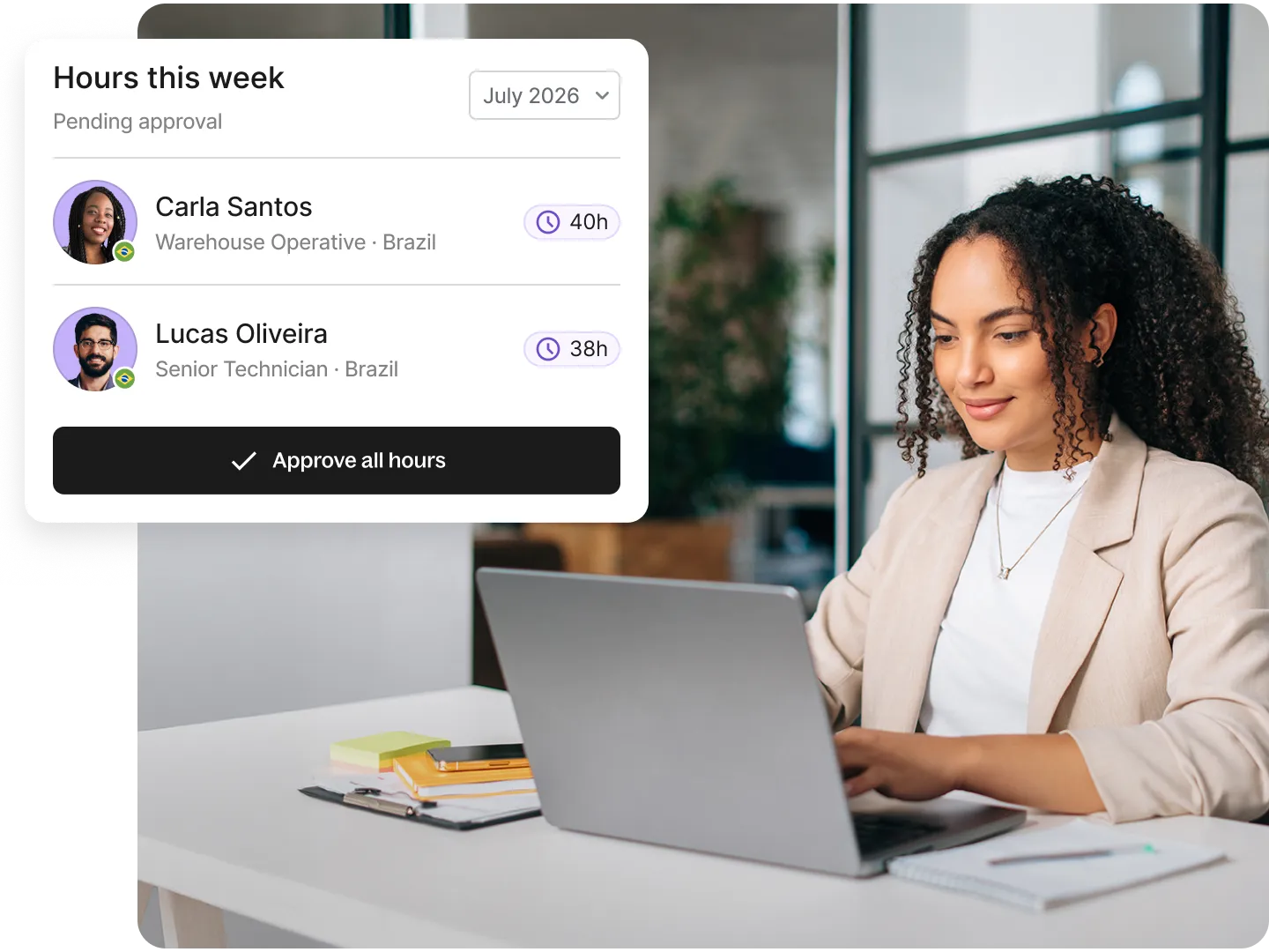 deel time tracking approve hours