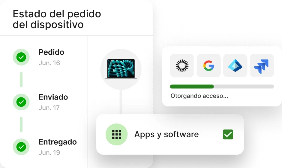 Gráfico del proceso del estado del pedido del dispositivo: pedido, enviado, entregado