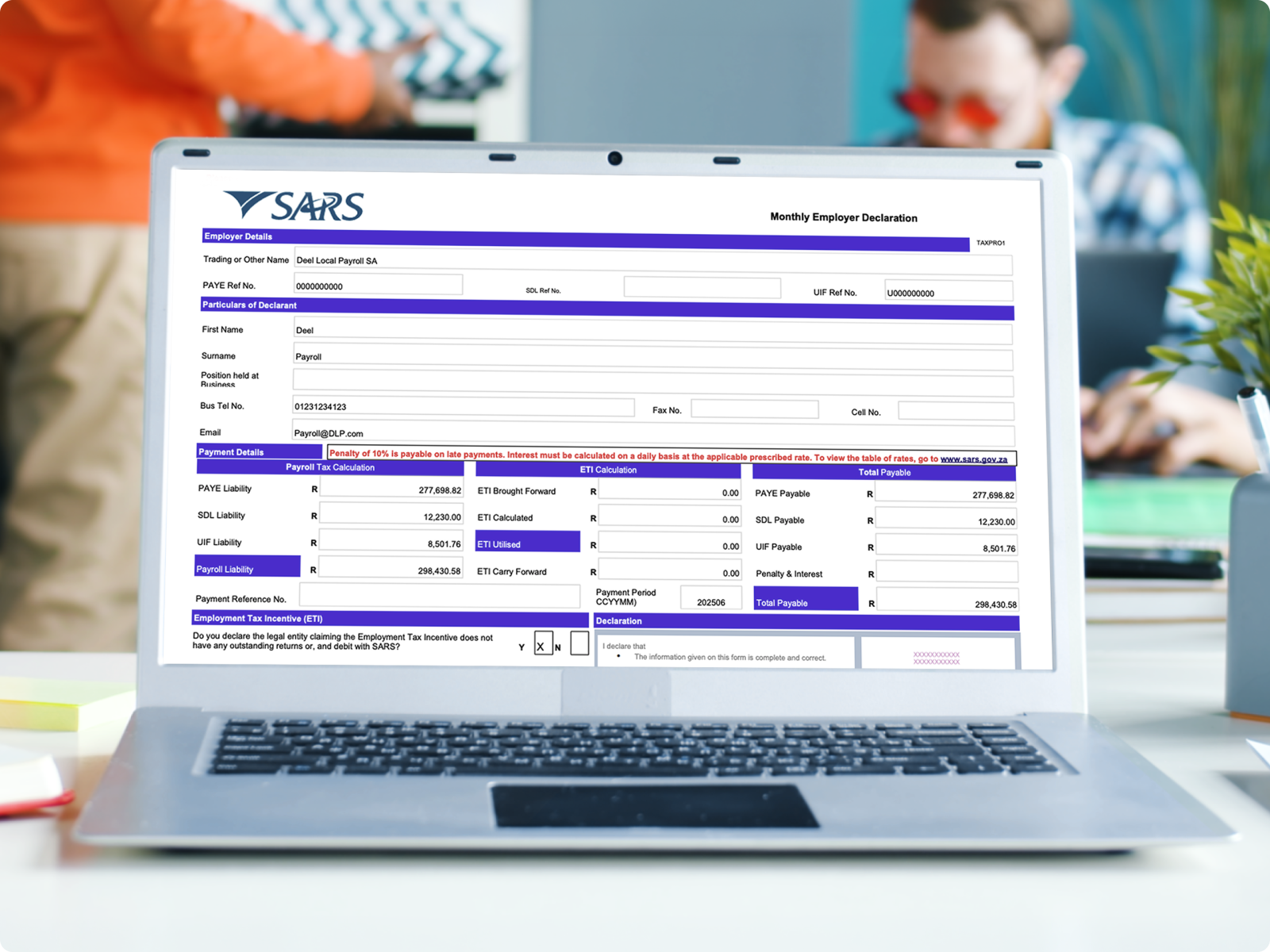 payroll sa sars dashboard 2x