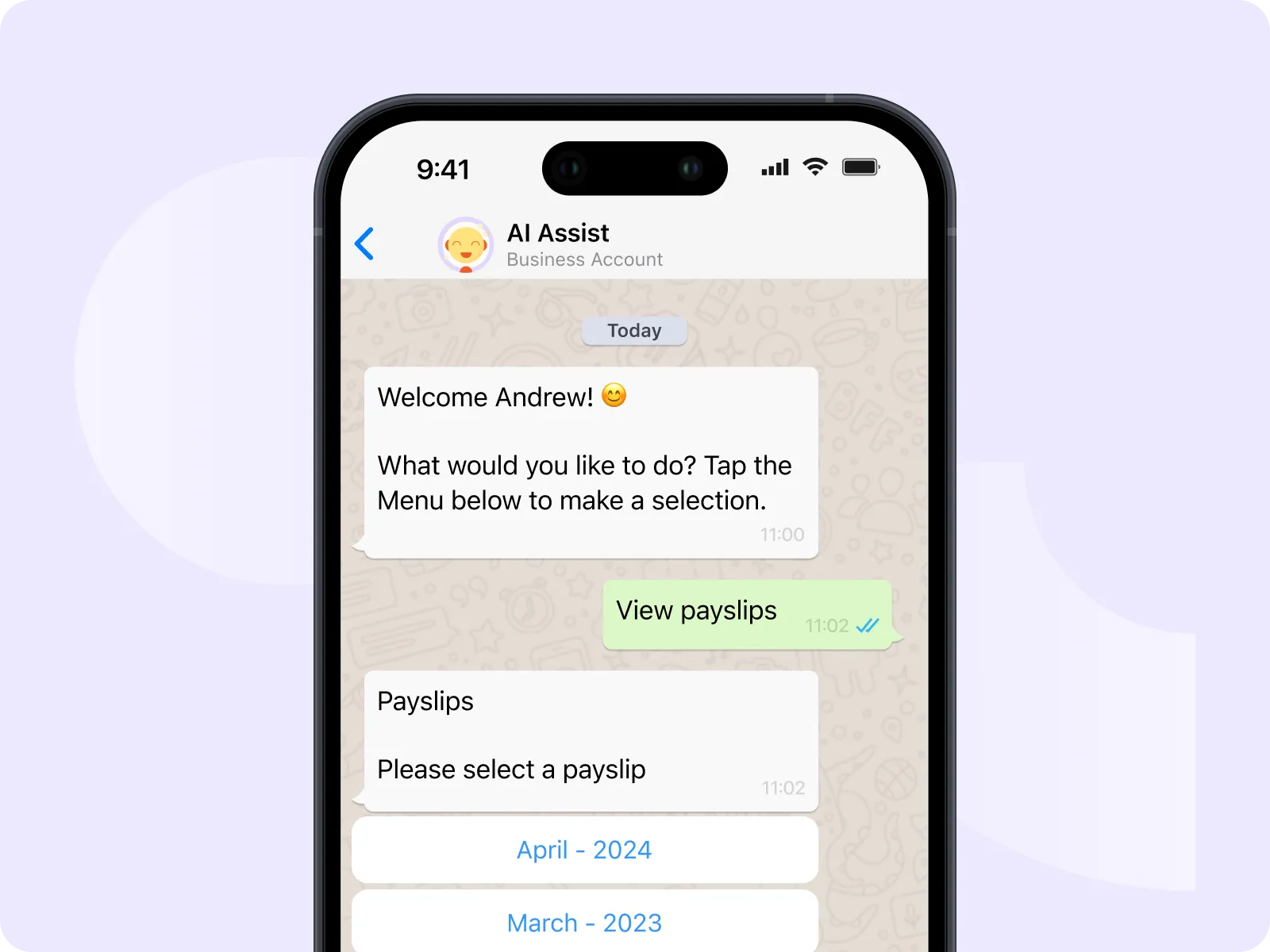 payroll uk whatsapp ess 2x