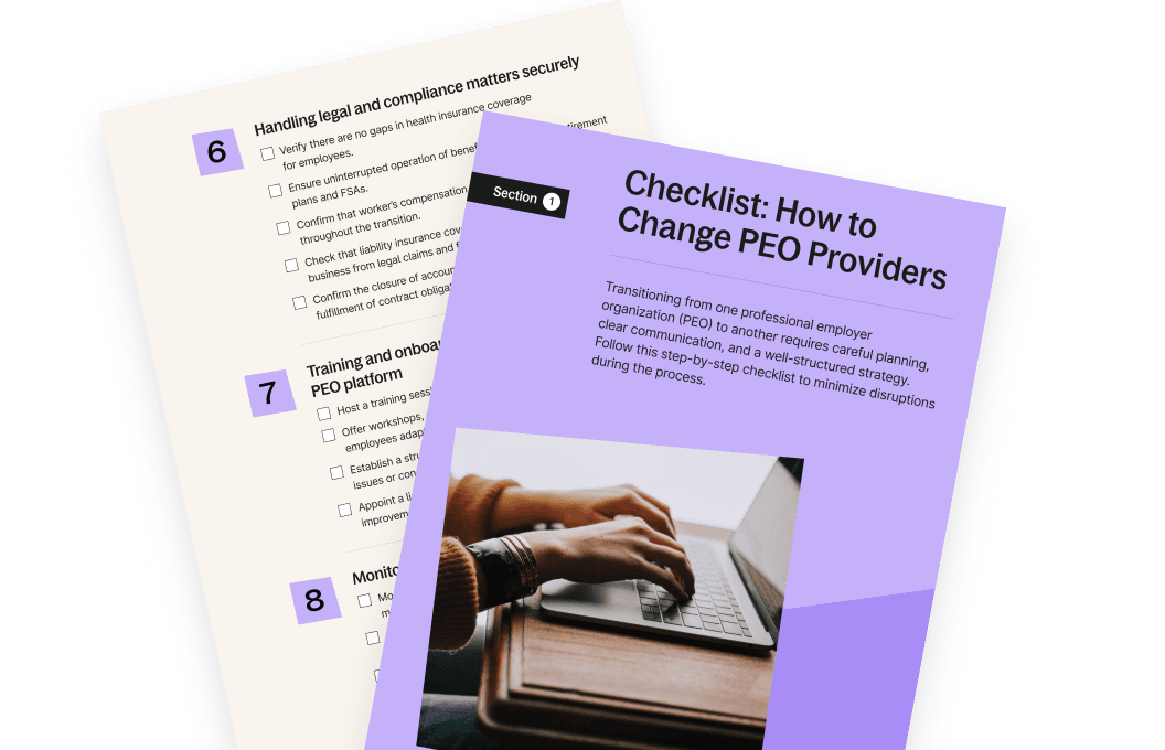peo provider checklist