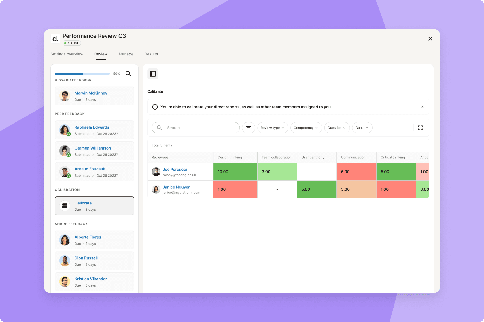 Calibrate performance evaluations on Deel Engage